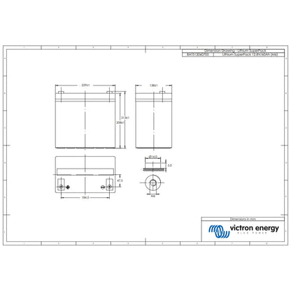 Victron Energy - 12V - 60AH - SuperPack Lithium Battery