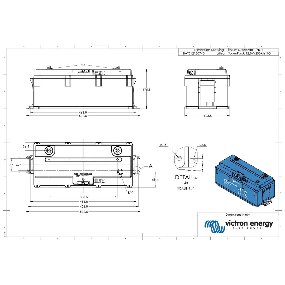 Victron Energy - 12V - 200AH - SuperPack NG Lithium Battery