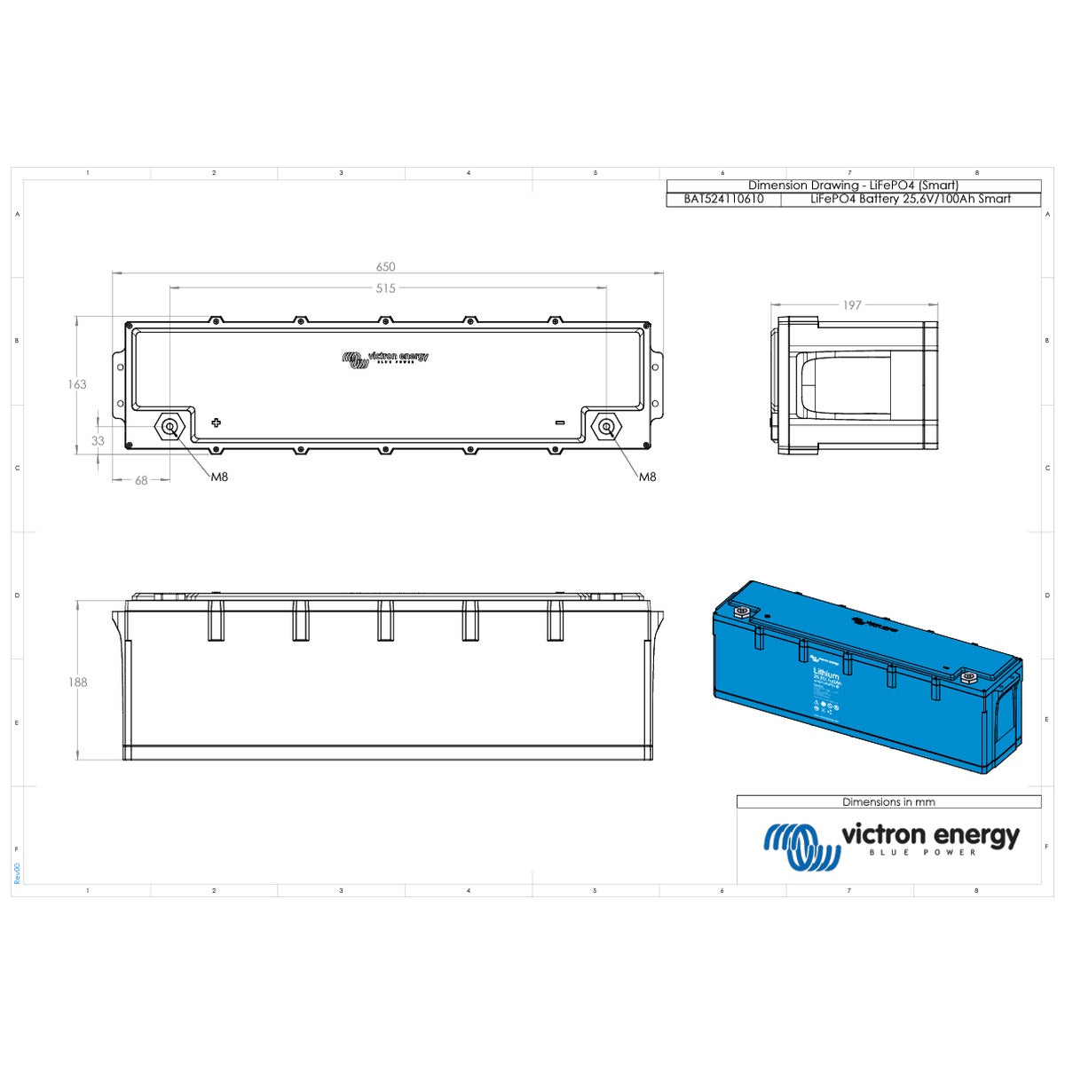 Victron Energy - 24V - 100AH - Smart LiFePO4 Lithium Battery