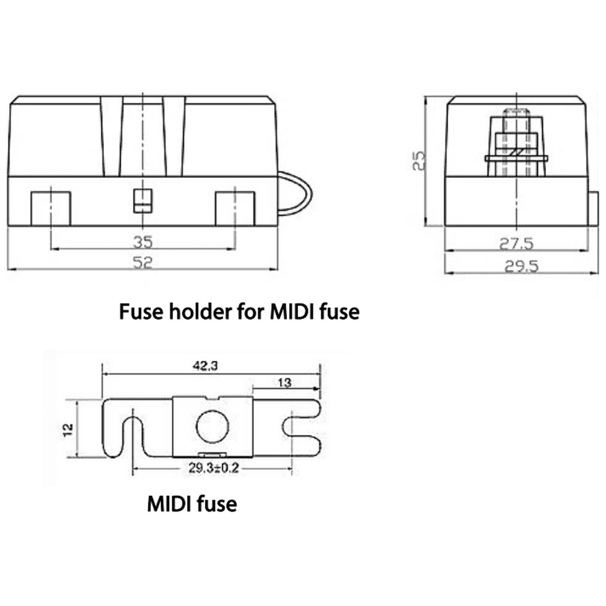 Victron Energy - 125A - MIDI Fuse (Pack of 5)