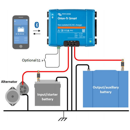 Victron Energy - 12V to 12V - Orion-Tr Smart - 12/12-30A - Non-Isolated DC-DC Charger