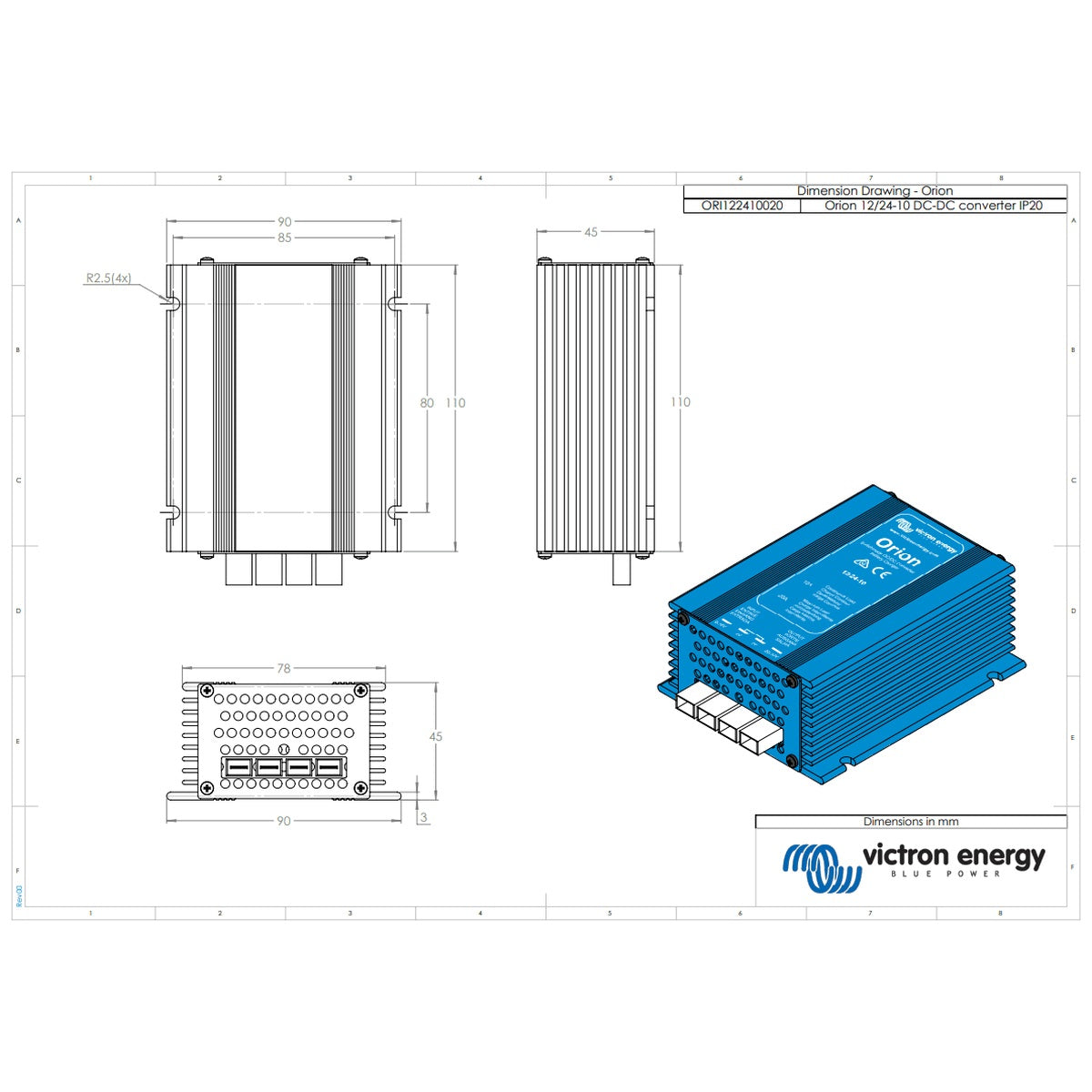 Victron Energy - 12V to 24V - Orion 12/24-10A - Non-Isolated IP20 - DC-DC Converter