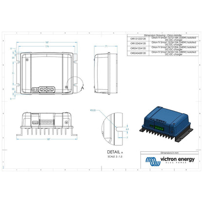 Victron Energy - 24V to 12V - Orion-Tr - 24/12-20A - Isolated DC-DC Charger