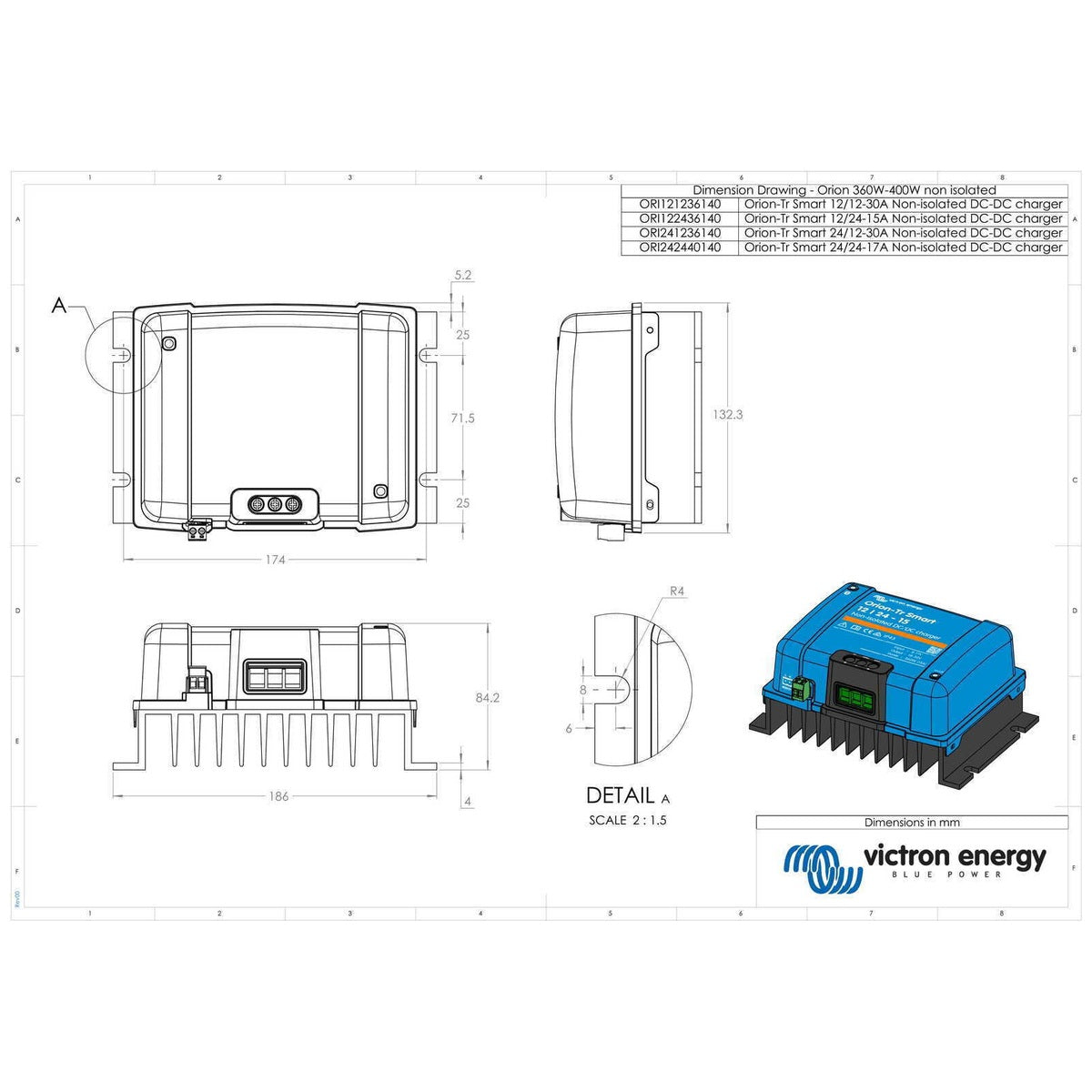 Victron Energy - 24V to 24V - Orion-Tr Smart - 24/24-17A - Non-Isolated DC-DC Charger