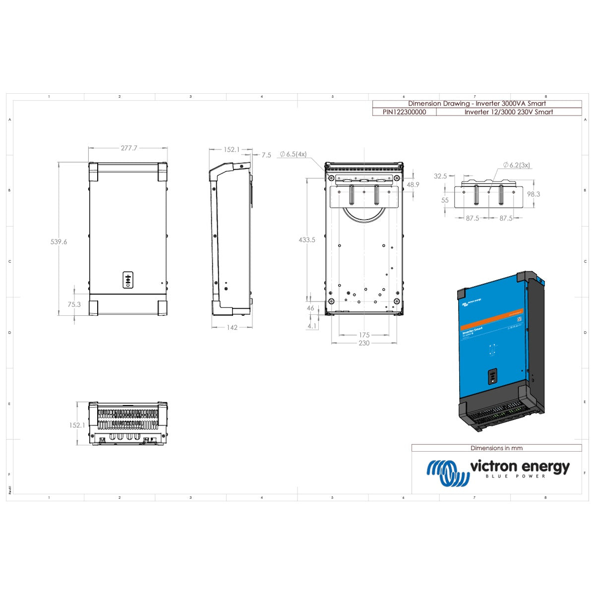 Victron Energy - 12V - 3000VA - 12/3000 - Phoenix Smart - Inverter