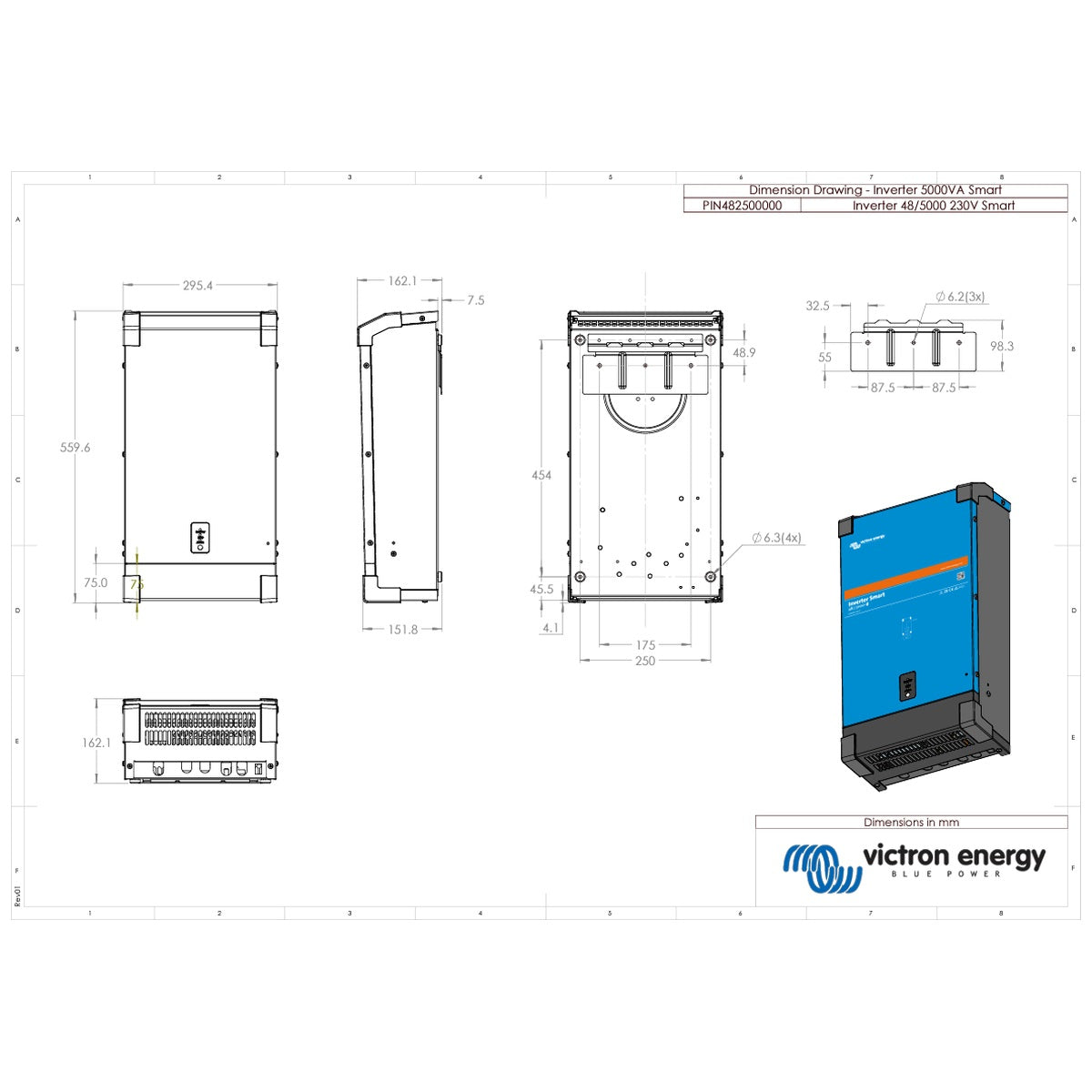 Victron Energy - 48V - 5000VA - 48/5000 - Phoenix Smart - Inverter