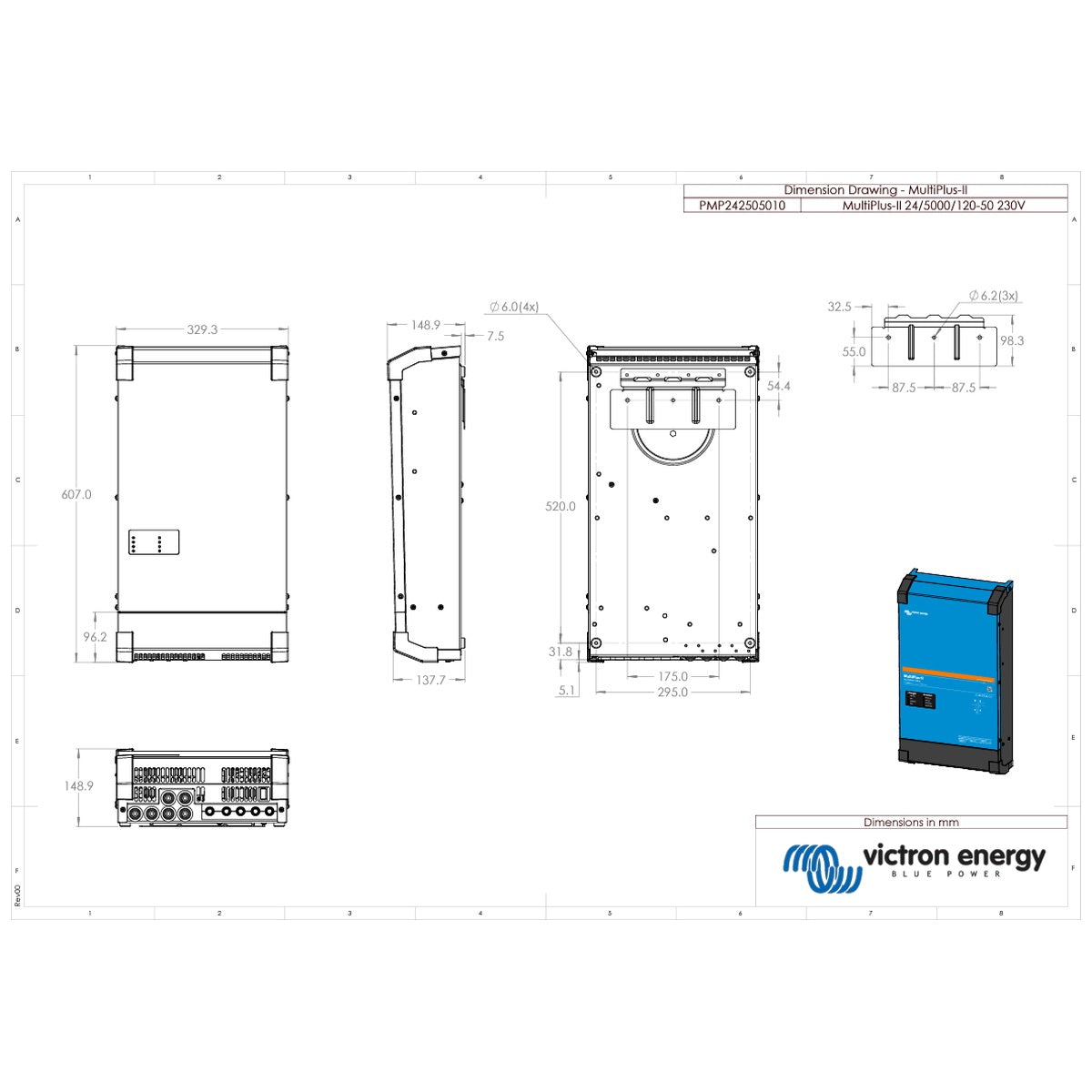 Victron Energy - 24V - 5000VA MultiPlus-II 24/5000/120-50 - Inverter/Charger