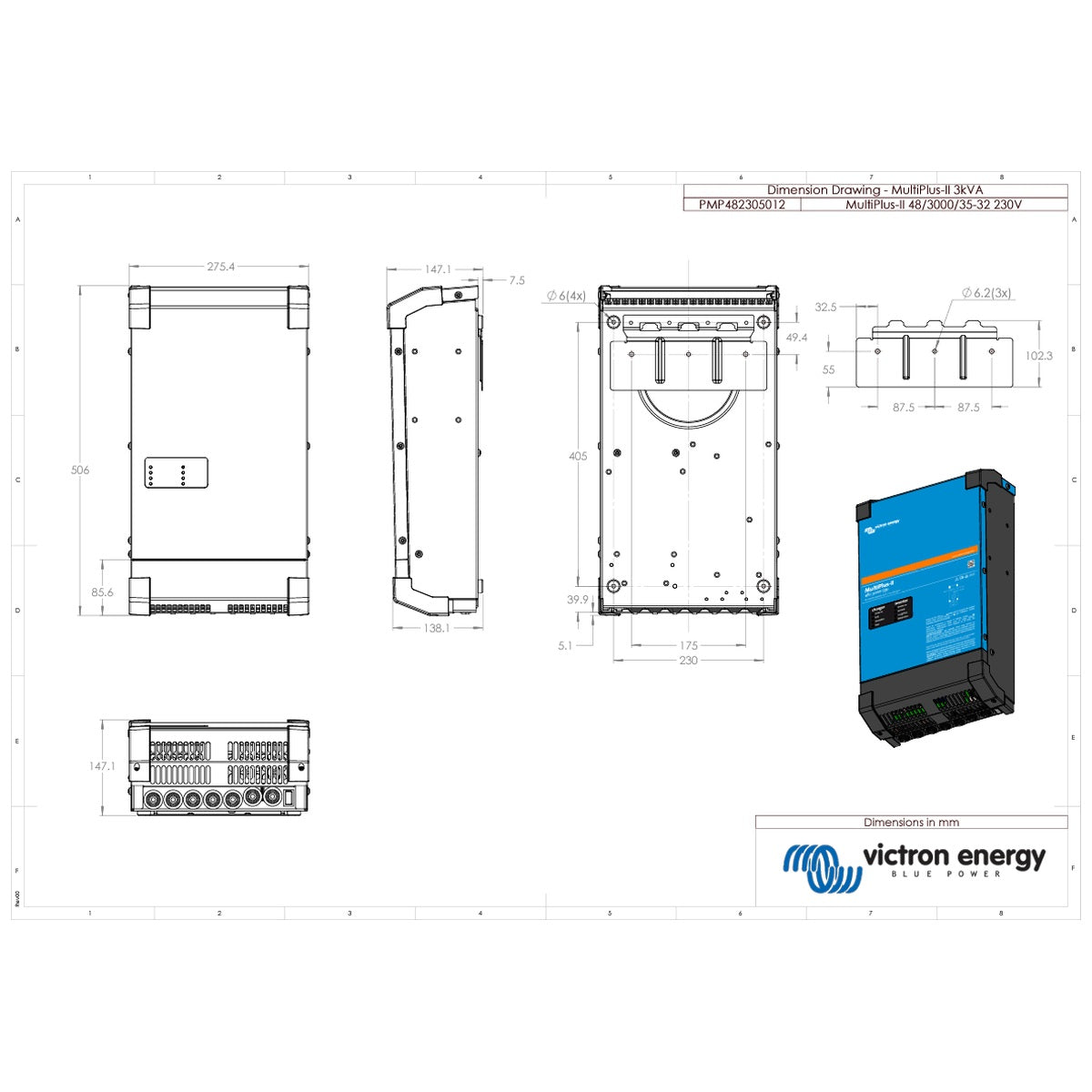 Victron Energy - 48V - 3000VA MultiPlus-II 48/3000/35-32 - Inverter/Charger