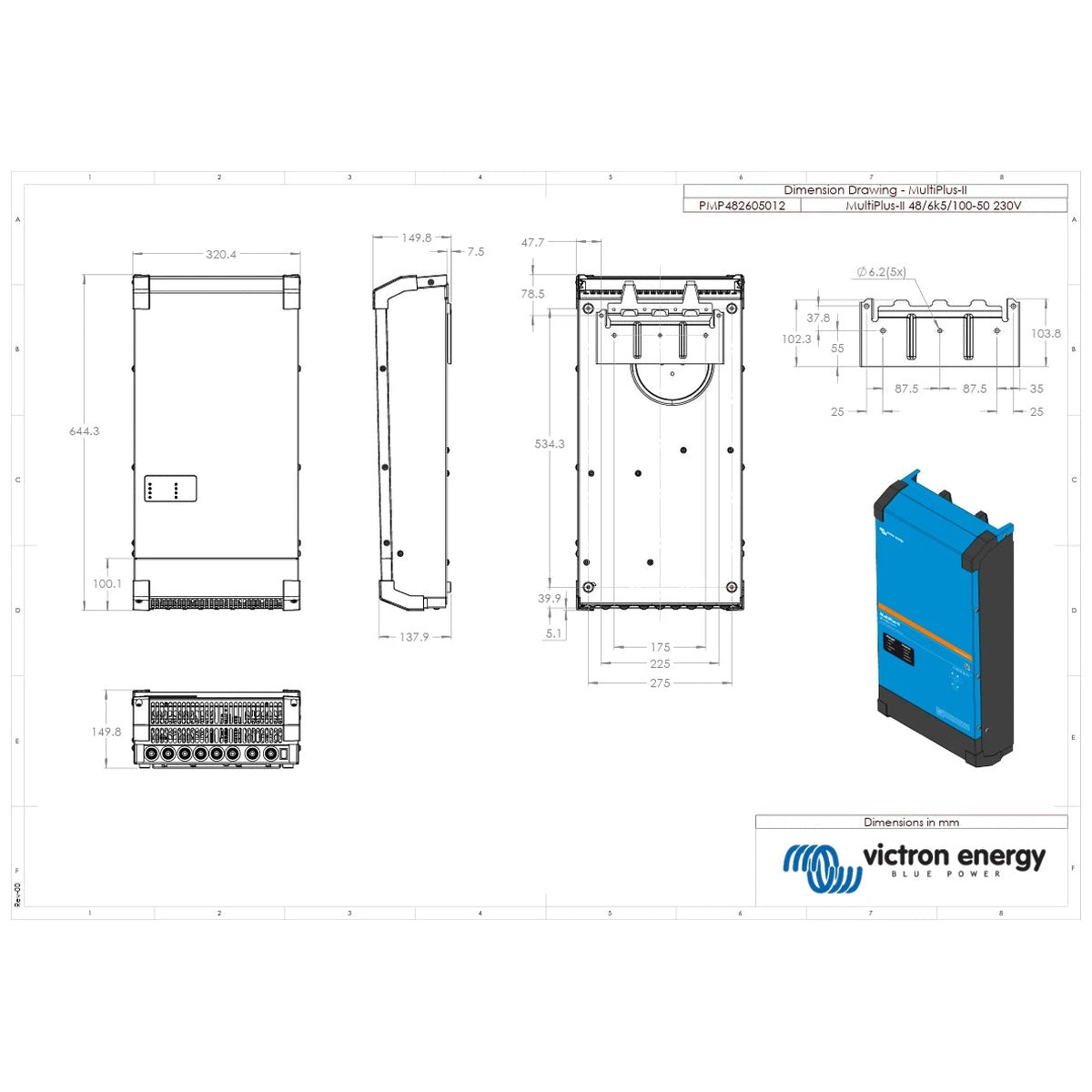 Victron Energy - 48V - 6500W - MultiPlus-II 48/6k5/100-50 - Inverter/Charger