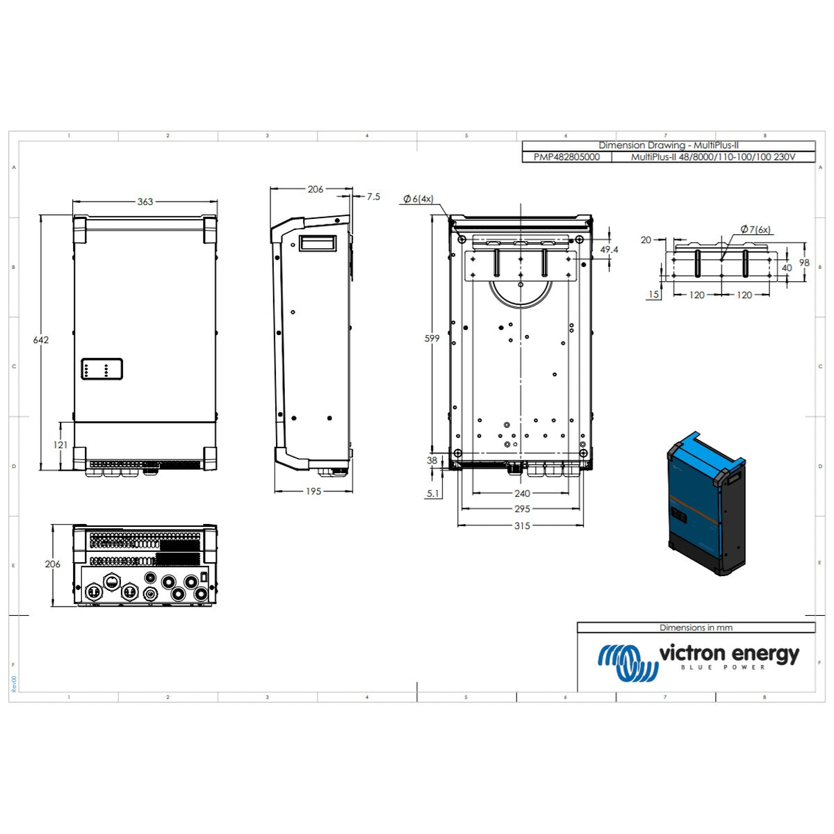 Victron Energy - 48V - 8000VA MultiPlus-II 48/8000/110-100/100 - Inverter/Charger