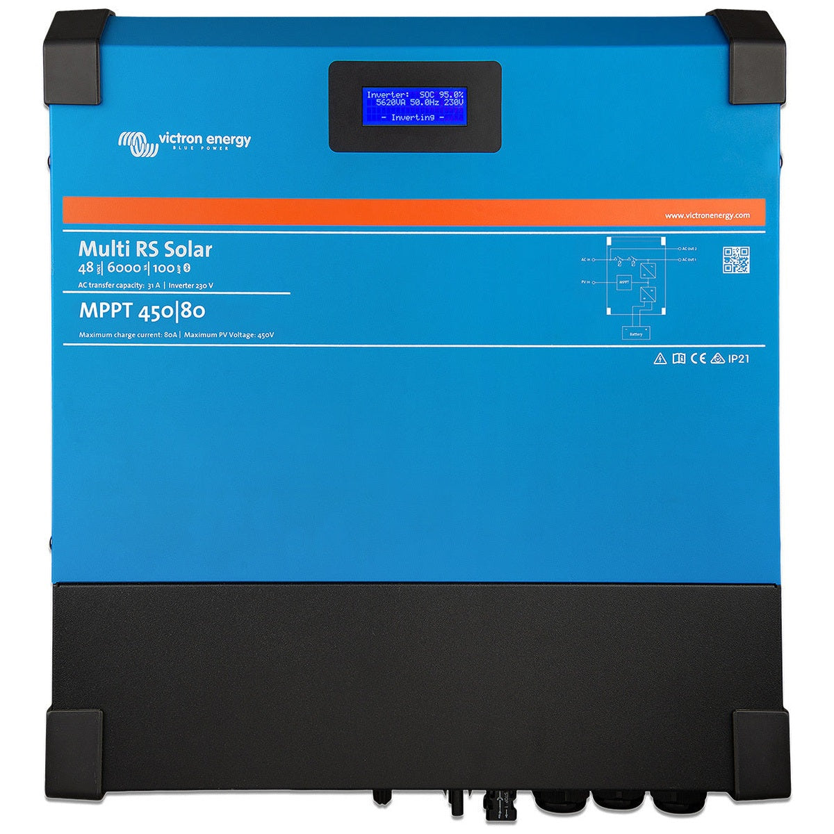 Victron Energy - 48V - 6000VA Multi RS Solar 48/6000/100-450/80 Inverter/Charger/MPPT 450V/100A