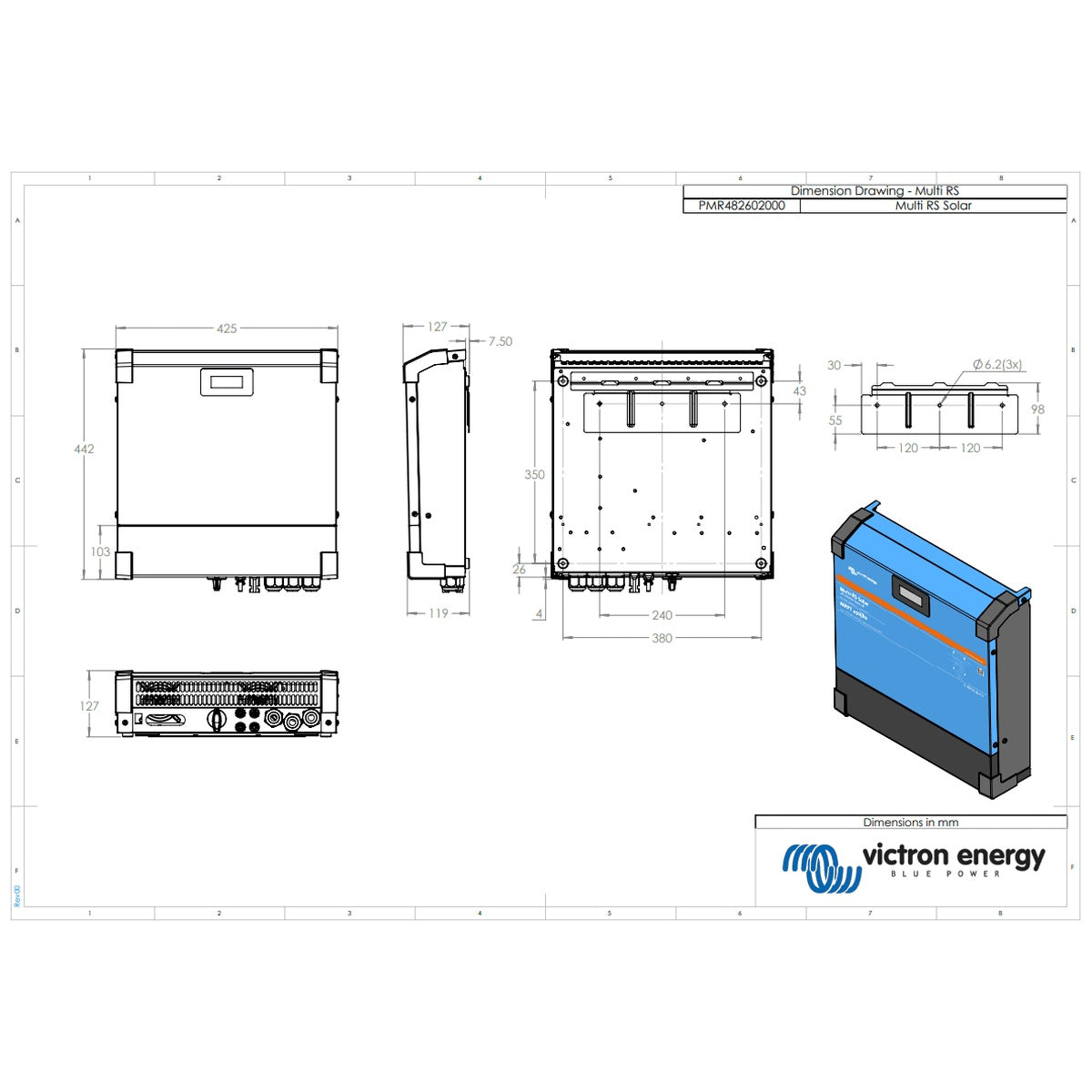 Victron Energy - 48V - 6000VA Multi RS Solar 48/6000/100-450/80 Inverter/Charger/MPPT 450V/100A