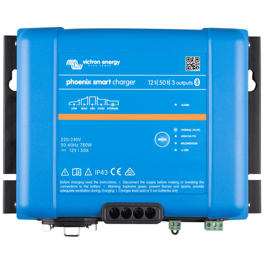 Victron Energy - 12V - 50A Multi-Bank Phoenix Smart IP43 12/50 (3) - Battery Charger