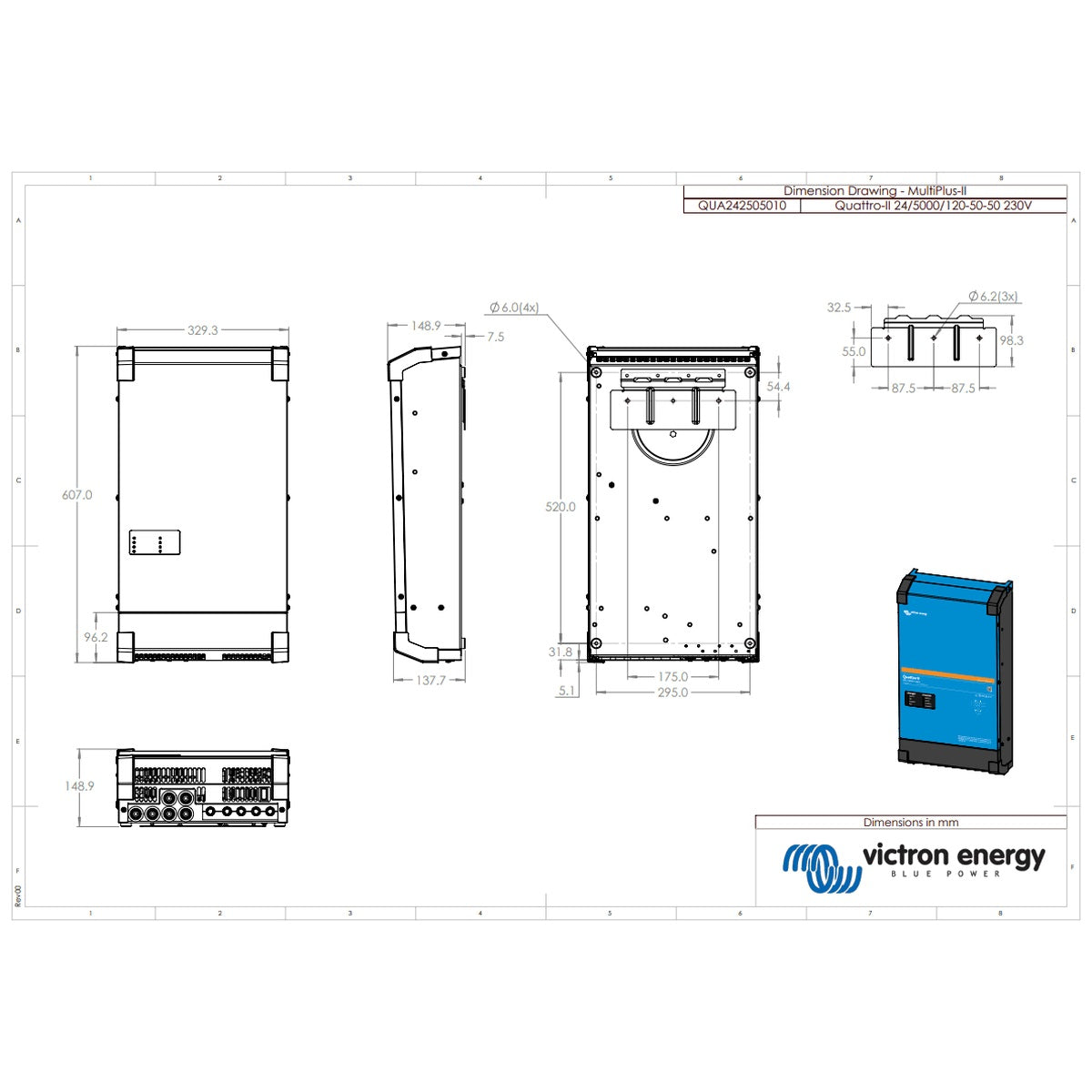 Victron Energy - 24V - 5000VA Quattro-II 24/5000/120-50/50 - Inverter/Charger