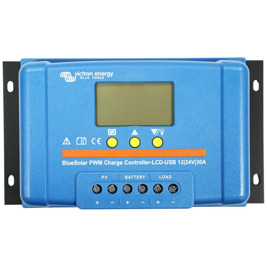 Victron Energy - 12/24V - 30A - BlueSolar PWM - LCD & USB - Solar Charge Controller