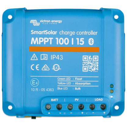 Victron Energy - 12/24V - 15A - SmartSolar 100/15 - Bluetooth - MPPT Solar Charge Controller