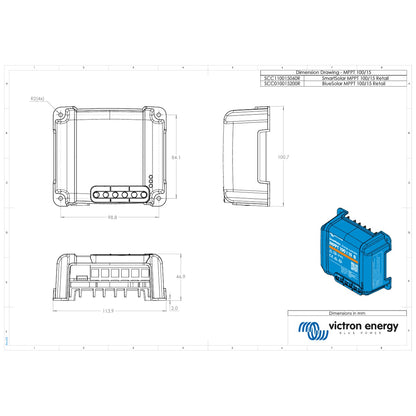 Victron Energy - 12/24V - 15A - SmartSolar 100/15 - Bluetooth - MPPT Solar Charge Controller
