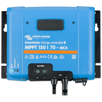 Victron Energy - 12/24/48V - 70A - SmartSolar 150/70-MC4 - Bluetooth - MPPT Solar Charge Controller