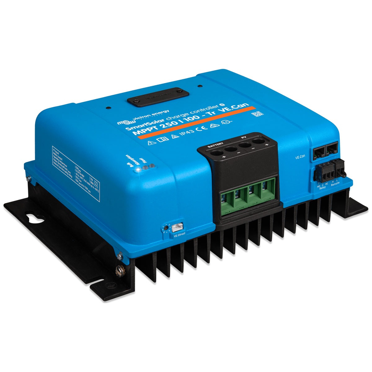 Victron Energy - 12/24/48V - 100A - SmartSolar 250/100-Tr VE.CAN - Bluetooth - MPPT Solar Charge Controller