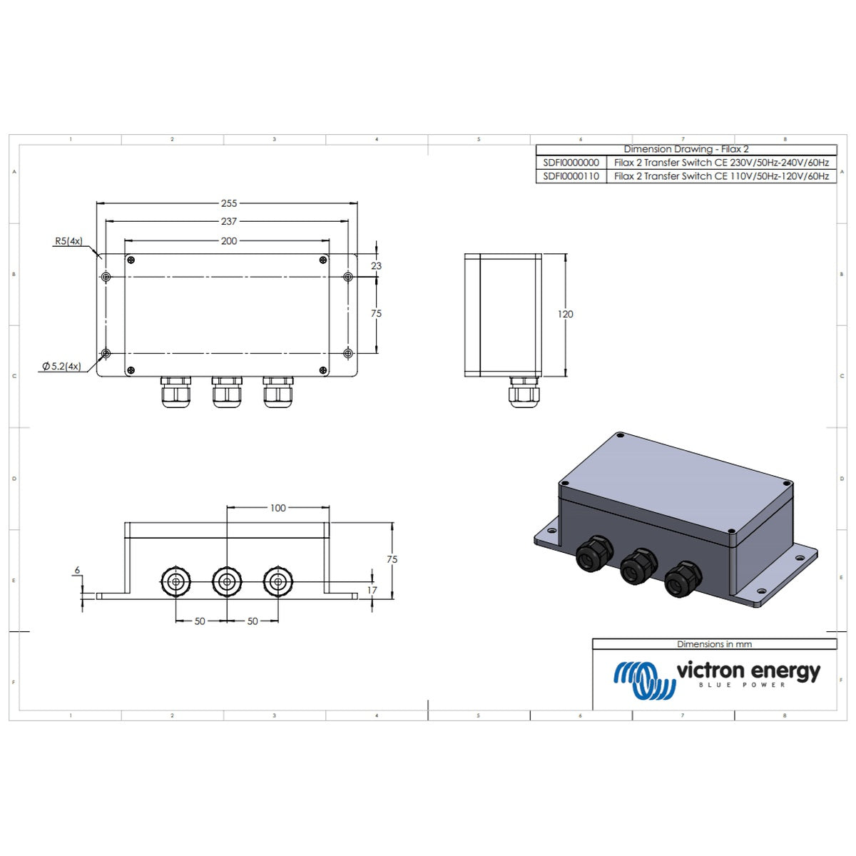 Victron Energy - 230V/50Hz Filax 2 Automatic Transfer Switch