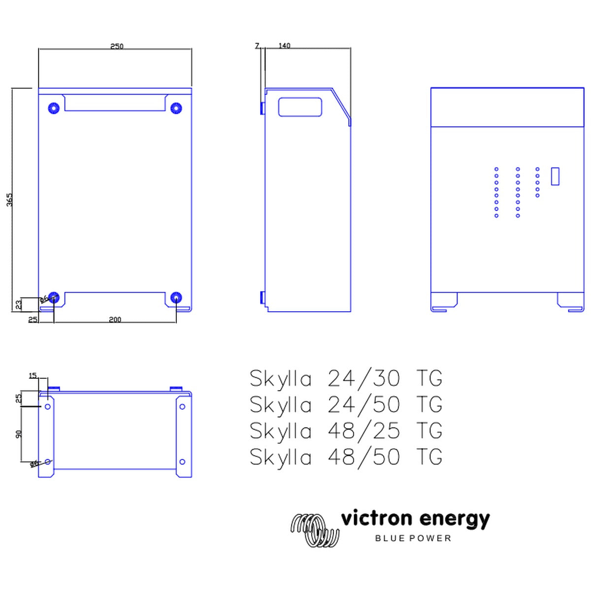 Victron Energy - 24V - 50A Skylla-TG 24/50 (1+1) 90-265VAC CE GL - Battery Charger