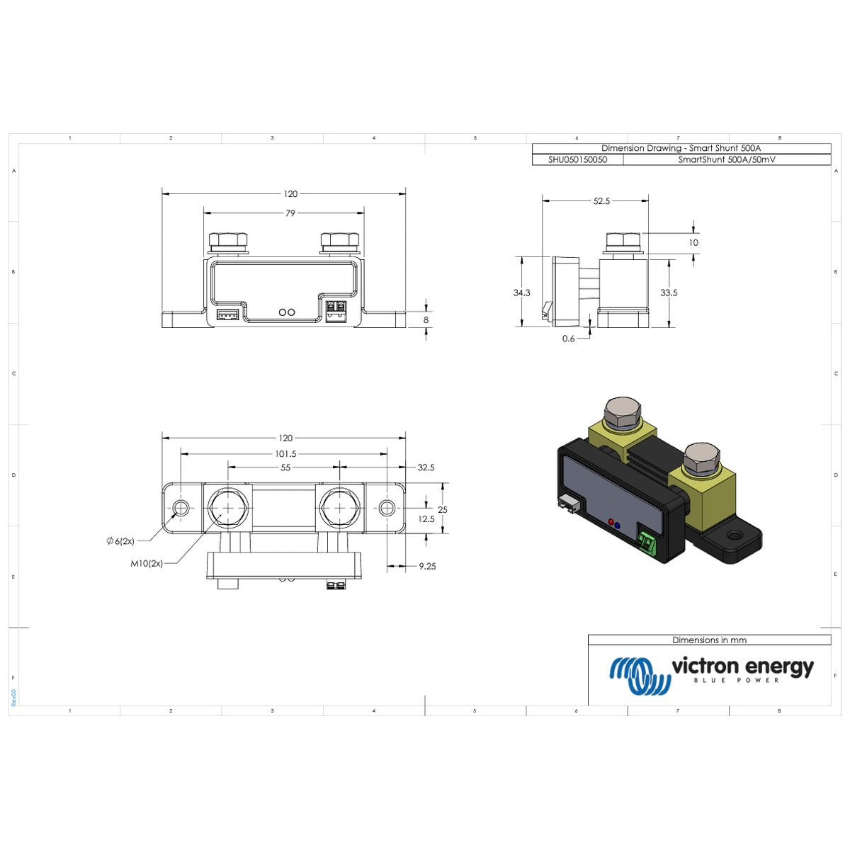 Victron Energy - 500A - SmartShunt - Bluetooth Battery Monitor