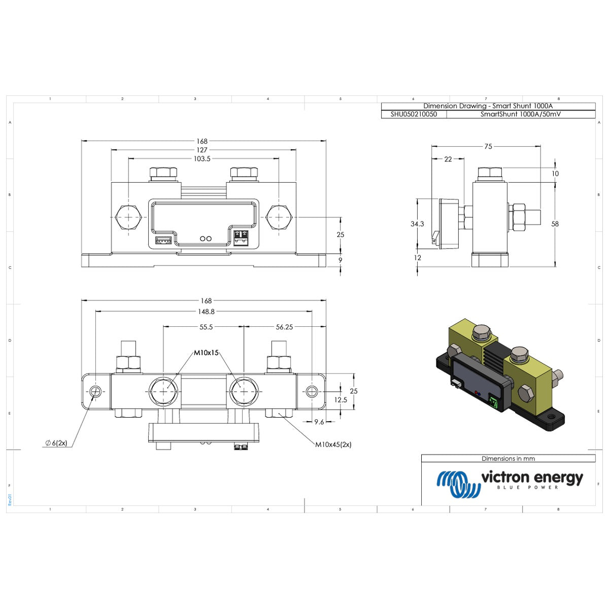 Victron Energy - 1000A - SmartShunt - Bluetooth Battery Monitor