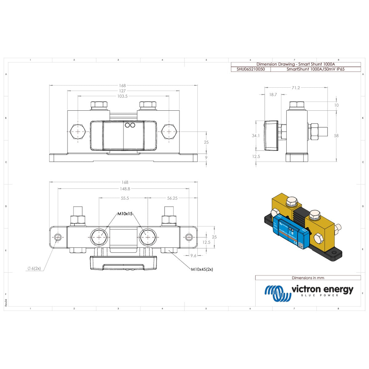 Victron Energy - 1000A - SmartShunt - IP65 Bluetooth Battery Monitor