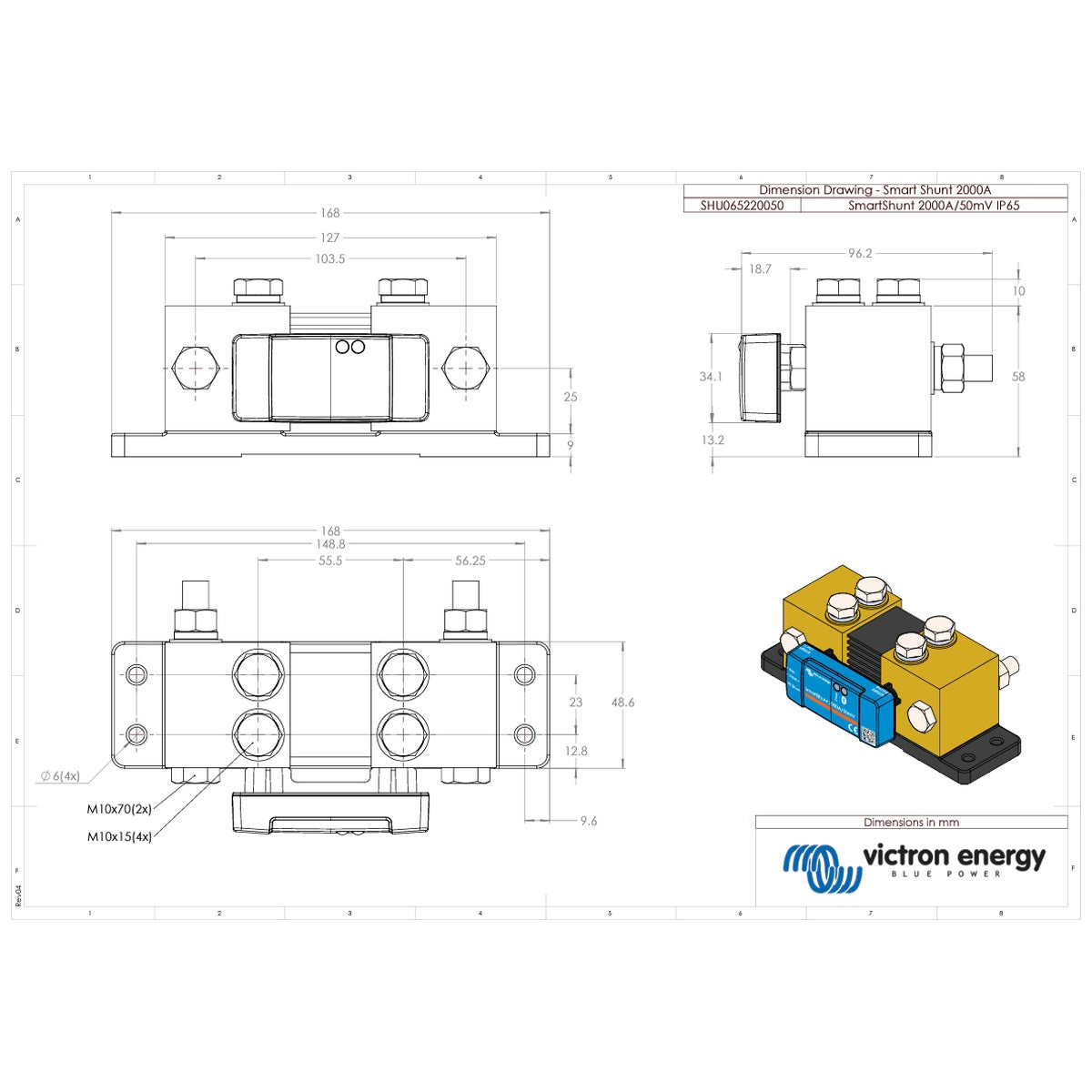 Victron Energy - 2000A - SmartShunt - IP65 Bluetooth Battery Monitor