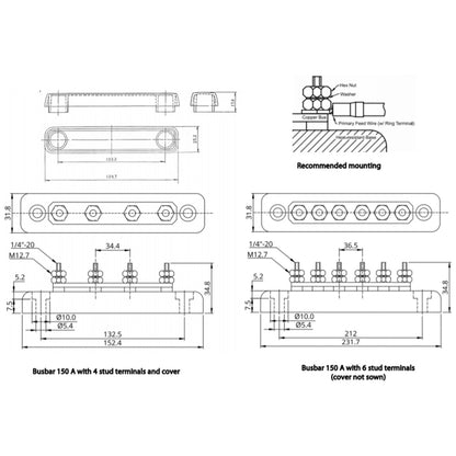 Victron Energy - 150A - Busbar 4P/Terminals & Cover