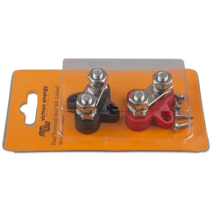 Victron Energy - Dual Terminal Stud M8-Linked Set (1 Red & 1 Black)