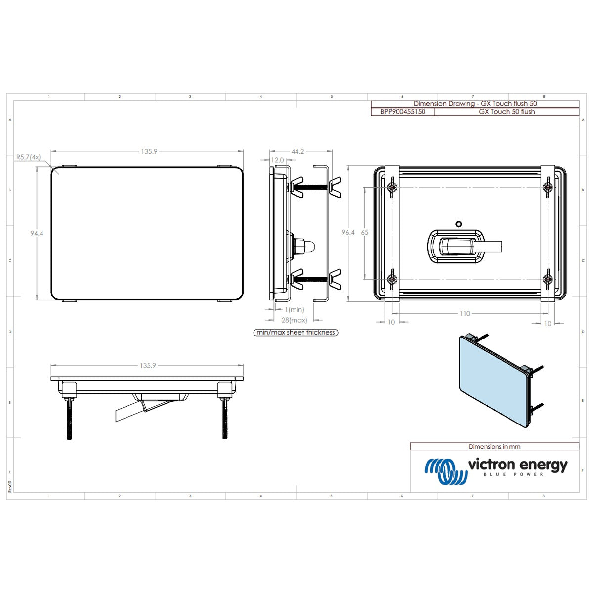 Victron Energy - GX Touch 50 Flush - 5" Display