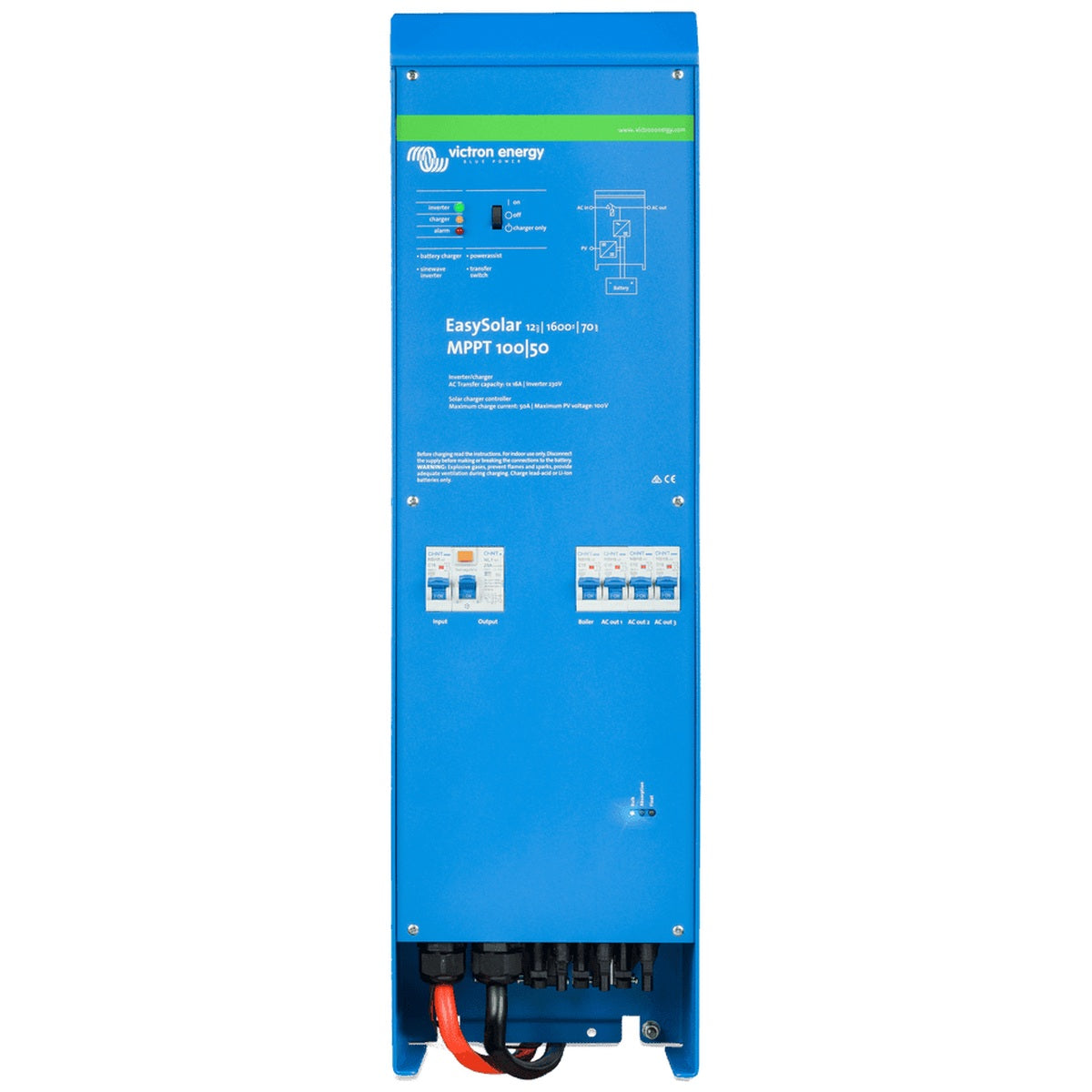 Victron Energy - 12V - 1600VA EasySolar 12/1600/70-16 - Inverter/Charger/MPPT 100/50