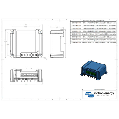Victron Energy - 12V to 12V - Orion-Tr - 12/12-9A - Isolated DC-DC Converter