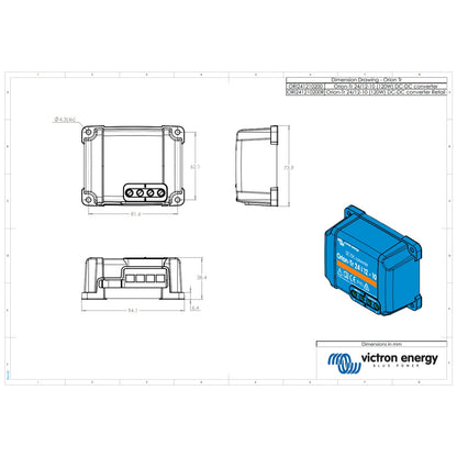 Victron Energy - 24V to 12V - Orion-Tr - 24/12-10A - Non-Isolated DC-DC Converter