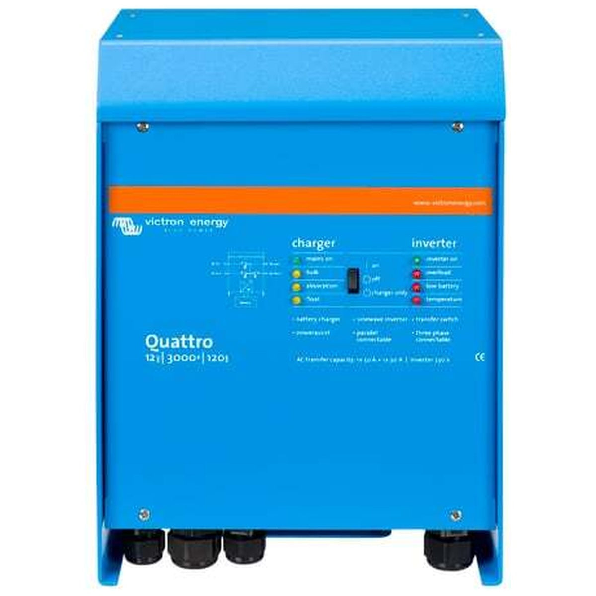 Victron Energy - 12V - 3000VA Quattro 12/3000/120-50/50 - Inverter/Charger
