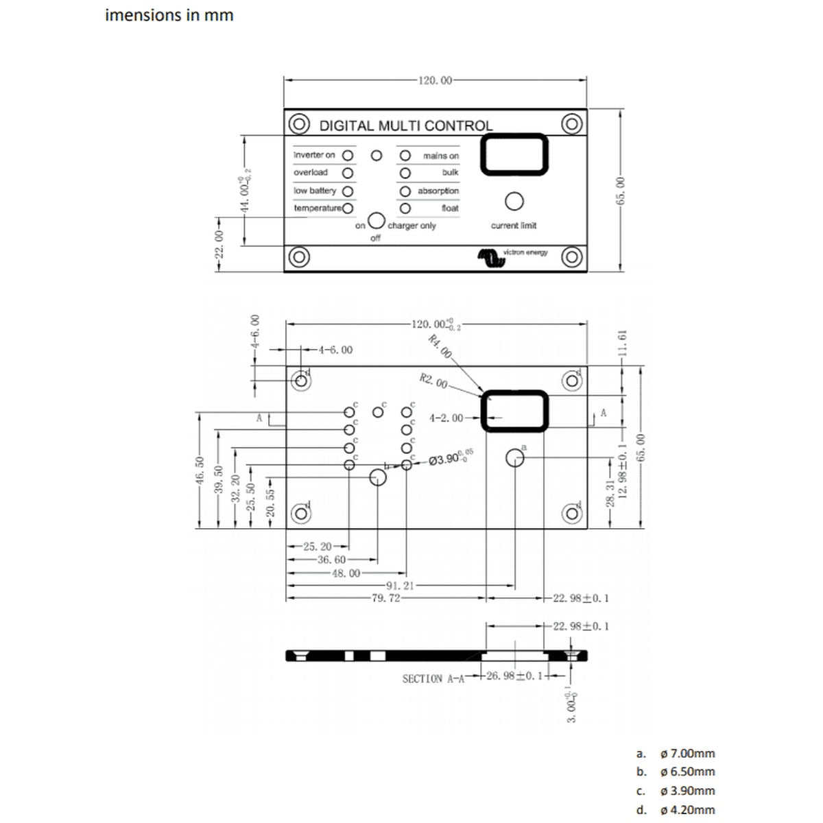 Victron Energy - Digital Multi Control 200/200A MultiPlus Remote Panel