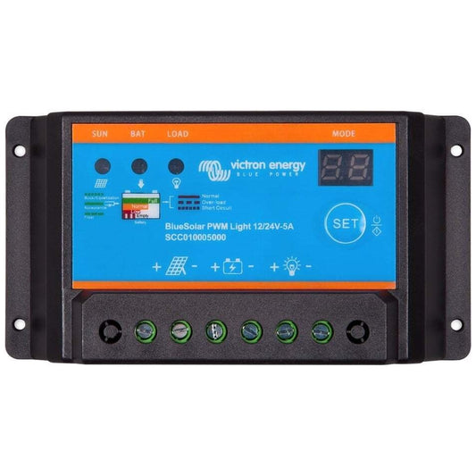 Victron Energy - 12/24V - 5A - BlueSolar PWM - Light - Solar Charge Controller