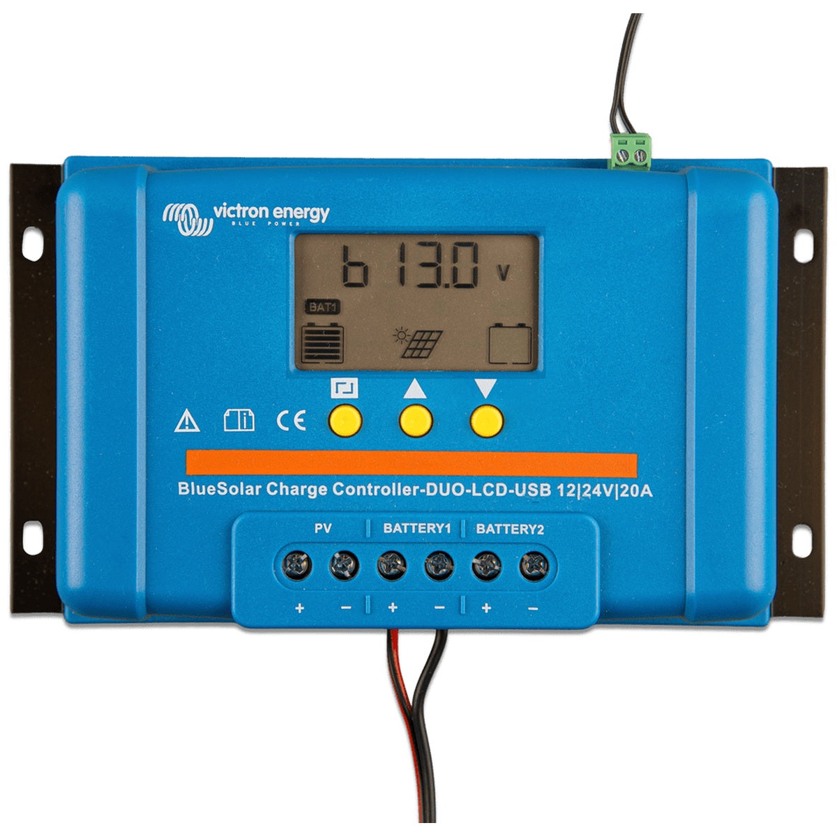Victron Energy - 12/24V - 20A - BlueSolar PWM - LCD & USB (DUO Dual Battery) - Solar Charge Controller