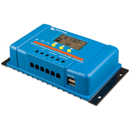 Victron Energy - 12/24V - 20A - BlueSolar PWM - LCD & USB (DUO Dual Battery) - Solar Charge Controller