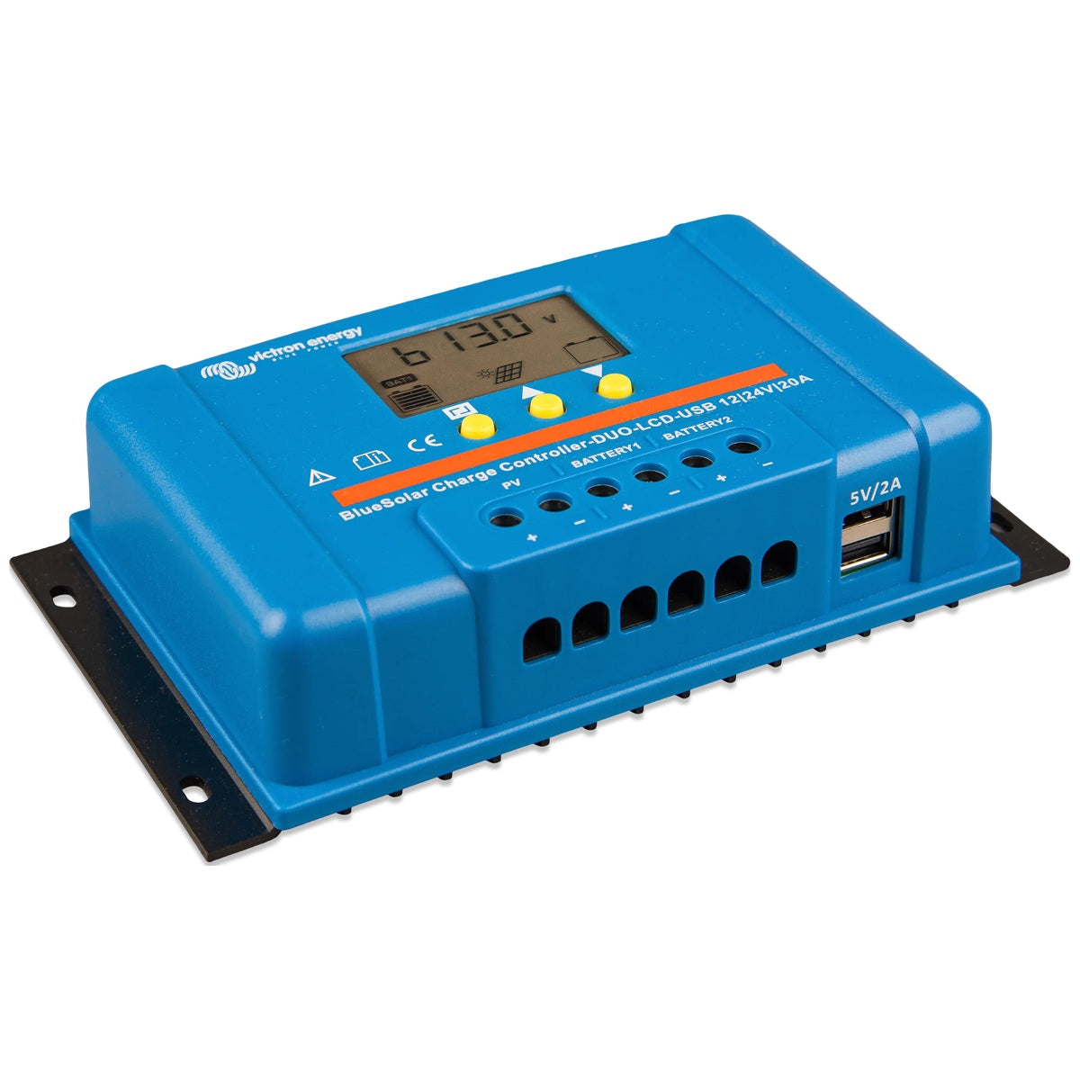 Victron Energy - 12/24V - 20A - BlueSolar PWM - LCD & USB (DUO Dual Battery) - Solar Charge Controller