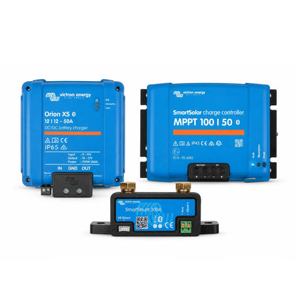 Victron Energy - 12V - 50A Power Management Bundle - SmartSolar MPPT 100/50 + Orion XS 12/12-50A + SmartShunt 300A