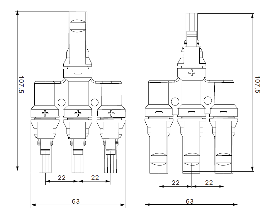 Exotronic - 3 to 1 'h' Branch Joiner Connector Pair (Pack of 5)