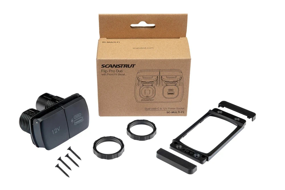 Scanstrut - 12V - Flip Pro Duo - USB-A, USB-C & 12V Accessory Socket