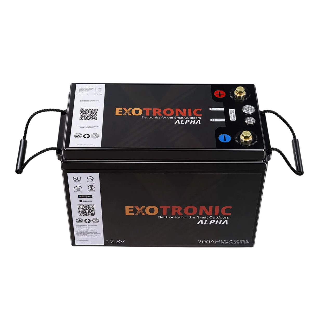 Exotronic - 12V - 200AH - Twin Pack Alpha IP67 Smart Bluetooth Lithium Batteries