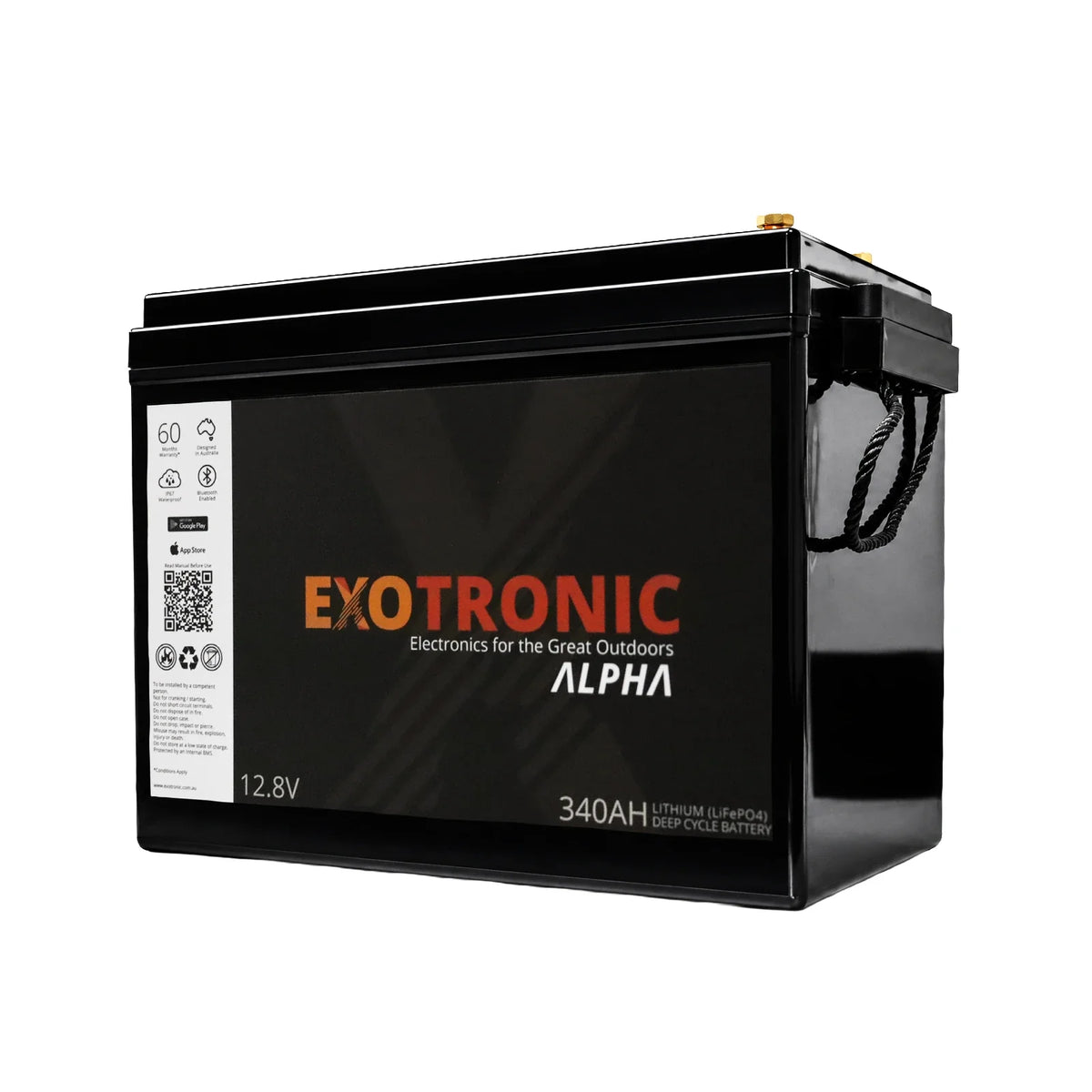 Exotronic - 12V - 340AH - Alpha IP67 Smart Bluetooth Lithium Battery
