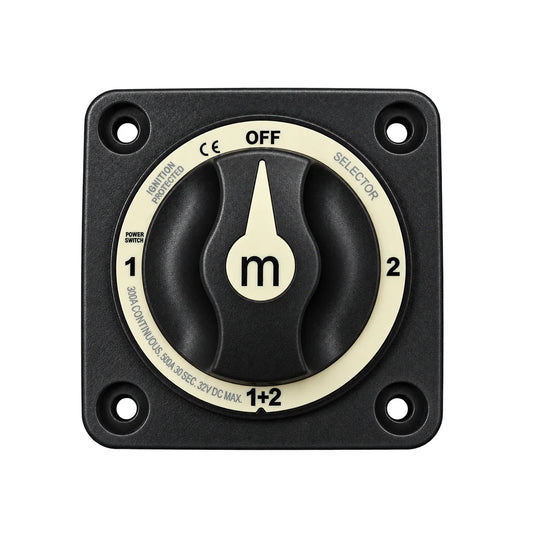 Exotronic - 300A - Black 4 Position (OFF/1/2/1+2) Battery Selector Switch