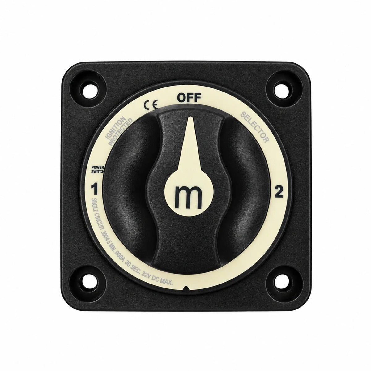 Exotronic - 300A - Black 3 Position (OFF/1/2) Battery Selector Switch