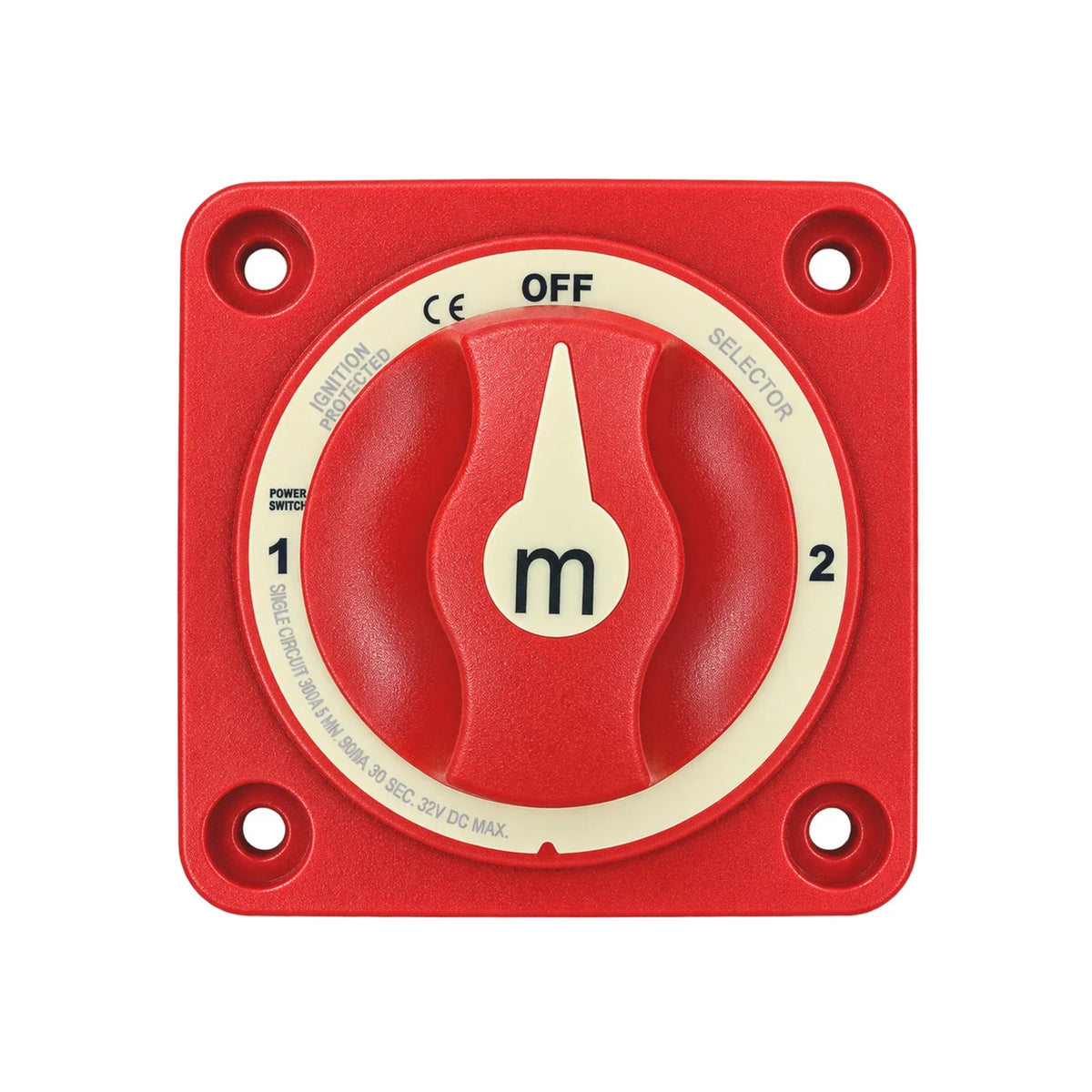 Exotronic - 300A - Red 3 Position (OFF/1/2) Battery Selector Switch