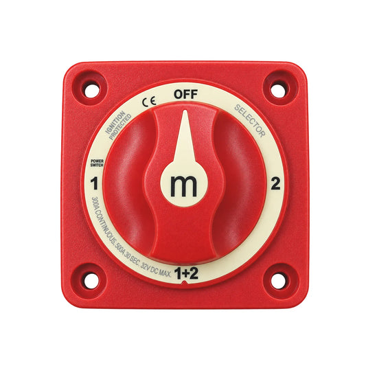 Exotronic - 300A - Red 4 Position (OFF/1/2/1+2) Battery Selector Switch